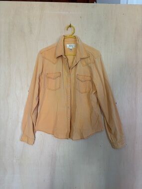 Ryan Michaels Vintage-Inspired peachy yellow Button Down Shirt